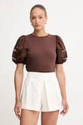 Twinset tricou pentru femei, din bumbac maro 261TT2260