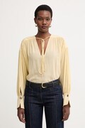 Pinko bluzka damska z wiskozą żółta gładka 106846 A3B2