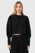 Βαμβακερή μπλούζα AllSaints HART γυναικεία, χρώμα: μαύρο, W052PE