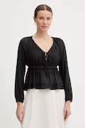 Gaudi bluzka damska z wiskozy czarna gładka 611FD45032