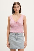 Rip Curl μπλούζα με τιράντες γυναικεία βαμβακερή PARADISE CHECK TOP μωβ καρό 076WSH