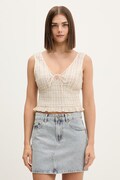 Rip Curl μπλούζα με τιράντες γυναικεία βαμβακερή PARADISE CHECK TOP μπεζ καρό 076WSH