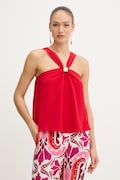 Morgan bluzka halter damska czerwona gładka OGALAN