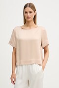 Sisley блуза дамска от вискоза бежова с изчистена шарка 52BZLQ0AY