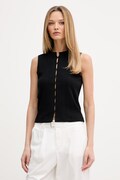 Sisley top pentru femei cu bumbac negru 3OJJLH01B