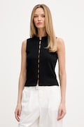 Sisley top pentru femei cu bumbac negru 3OJJLH01B