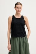 United Colors of Benetton blúz női pamut fekete sima 5RWNDQ0EJ