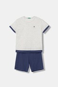 United Colors of Benetton piżama dwuczęściowa dziecięca bawełniana szara 30960P09Y