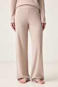 BOSS spodnie piżamowe damskie z bawełną Cosy Waffle Pants beżowe 50557176