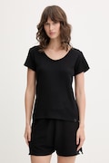 BOSS піжамна футболка жіноча з модалем Cosy Waffle T-Shirt чорна 50557177