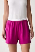 HUGO pantaloncini da pigiama da donna in cotone con elastan HUGO ID SHORTS rosa 50555600