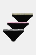 Karl Lagerfeld tange za žene od pamuka s elastanom 3-pack crne B1W47015