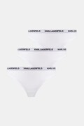Karl Lagerfeld Stringi damskie z bawełną 3-pack białe B1W47031