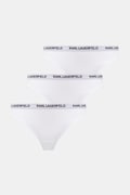Karl Lagerfeld Stringi damskie z bawełną 3-pack białe B1W47031
