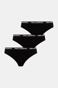Karl Lagerfeld stringi damskie z bawełną 3-pack czarne B1W47031