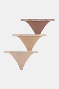 Karl Lagerfeld chiloți full brief pentru femei din bumbac cu elastan pachet de 3 bej B1W47032