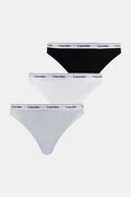 Calvin Klein Underwear stringi damskie bawełniane z elastanem 3-pack niebieskie LV00QD5209