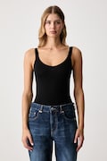 United Colors of Benetton body dámské s bavlnou černé 3ZQM1B008