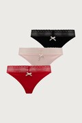 HUGO stringi damskie bawełniane z elastanem TRIPLET LACE STRING 3-pack multicolor 50557221
