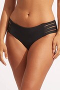 Seafolly bikini alsó női Multi Strap Hipster fekete 40355-942