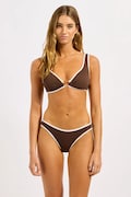 Seafolly plavková podprsenka dámska Ring Front hnedá 31467-072