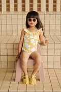 Liewood costume da bagno intero per bambini Kallie Printed Swimsuit giallo LW18589