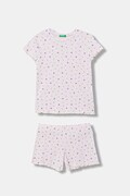 United Colors of Benetton piżama dwuczęściowa dziecięca bawełniana różowa 3OJC0P09Z