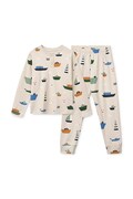 Liewood piżama dziecięca Wilhelm Printed Pyjamas Set kolor beżowy wzorzysta LW20674