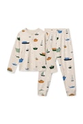 Liewood piżama dziecięca Wilhelm Printed Pyjamas Set kolor beżowy wzorzysta LW20674
