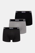 BOSS bokserki męskie bawełniane z elastanem Trunk 3P Power Desig 3-pack szare 50554443
