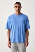 HUGO T-shirt męski bawełniany TIKI T-SHIRT turkusowy 50561117
