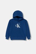 Calvin Klein Jeans bluza dziecięca kolor niebieski z kapturem z nadrukiem IB0IB02615