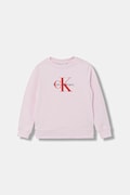 Calvin Klein Jeans bluza bawełniana dziecięca kolor różowy z nadrukiem IU0IU00714