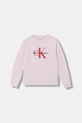 Calvin Klein Jeans bluza bawełniana dziecięca kolor różowy z nadrukiem IU0IU00714
