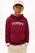 Tommy Hilfiger bluza dziecięca kolor bordowy z kapturem melanżowa KB0KB10028