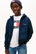 Tommy Hilfiger bluza z bawełną dziecięca kolor granatowy z kapturem z nadrukiem KS0KS00726