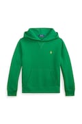Polo Ralph Lauren felpa per bambini colore verde con cappuccio con applicazione 323749954502