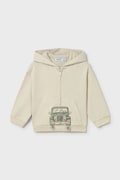 Mayoral bluza niemowlęca kolor beżowy z kapturem z nadrukiem 1407
