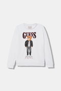 Guess bluza bawełniana dziecięca kolor biały z aplikacją L6RQ05 KAD74