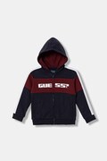 Guess bluza bawełniana dziecięca kolor granatowy z kapturem z aplikacją N6RQ02 KA6R4