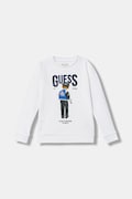 Guess bluza bawełniana dziecięca kolor biały z nadrukiem N6RQ03 KAD74