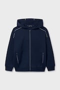Detská mikina Mayoral tmavomodrá farba, s kapucňou, jednofarebná, 6417