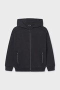 Mayoral bluză copii culoarea negru, cu glugă, uni, 6417