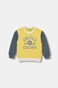 United Colors of Benetton bluza bawełniana dziecięca kolor żółty z nadrukiem 3J70G10LJ