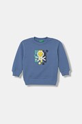 United Colors of Benetton bluza bawełniana dziecięca kolor niebieski z nadrukiem 3J70G10LJ