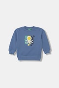United Colors of Benetton bluza bawełniana dziecięca kolor niebieski z nadrukiem 3J70G10LJ