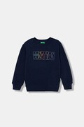 United Colors of Benetton bluza bawełniana dziecięca kolor granatowy z nadrukiem 3J70G10LJ