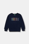United Colors of Benetton bluza bawełniana dziecięca kolor granatowy z nadrukiem 3J70G10LJ