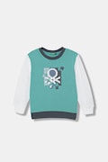 United Colors of Benetton bluza bawełniana dziecięca kolor turkusowy z nadrukiem 3J70G10LJ