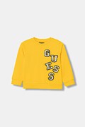 Детски памучен суичър Guess в оранжево с апликация N6GQ02 KA6R4